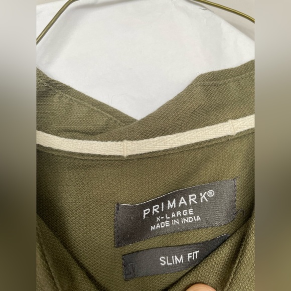 Primark Mens XL Olive Green Slim-Fit Dress Shirt - Picture 2 of 3